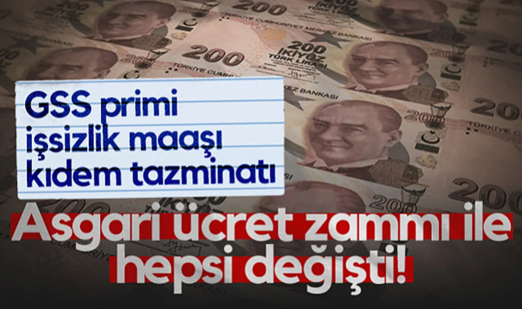 Asgari Ücret Zammı ile Hepsi Değişti! GSS Primi, İşsizlik Maaşı, Kıdem Tazminatı...