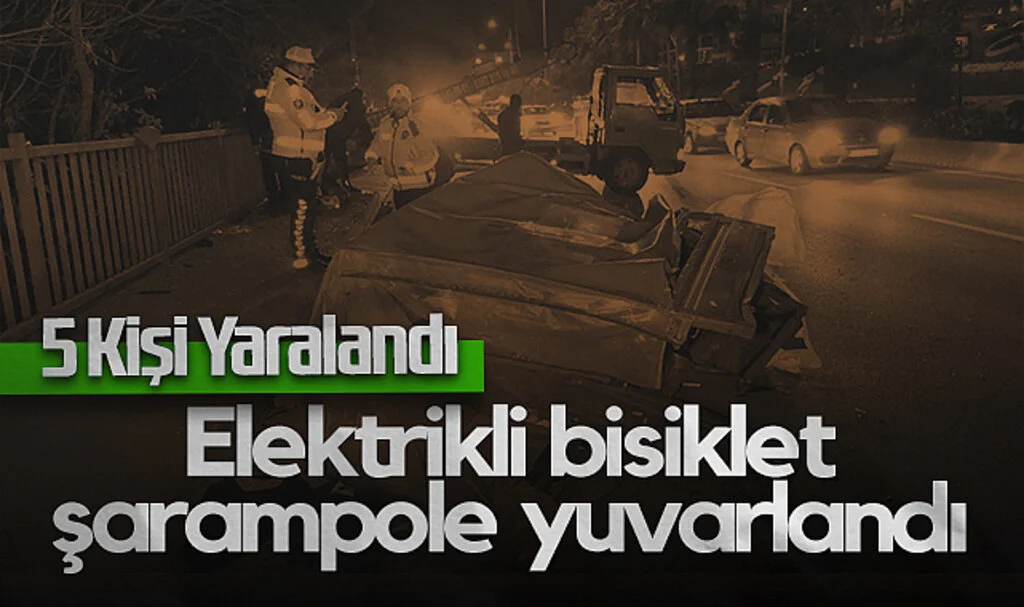 Elektrikli Bisiklet Şarampole Yuvarlandı: 5 Kişi Yaralandı