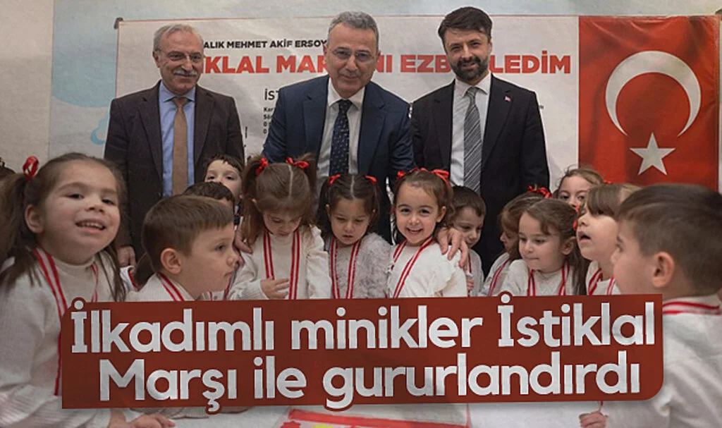 İlkadımlı minikler İstiklal Marşı ile duygulandırdı