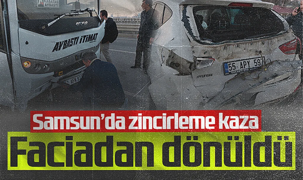 Samsun'da 5 Araçlı Zincirleme Kaza: 2 Yaralı