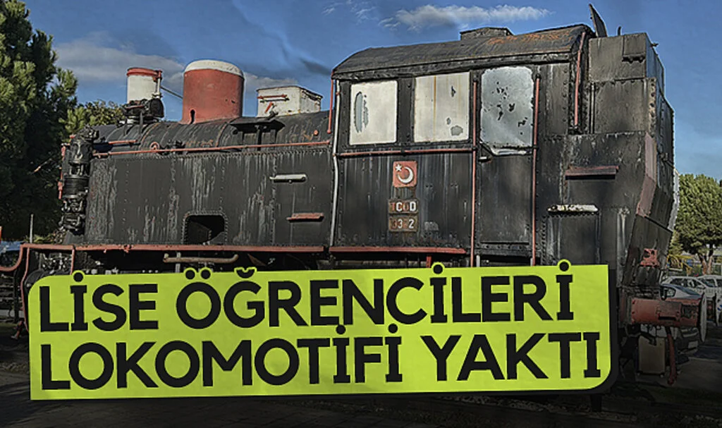 Samsun'da lise öğrencileri kullanılmayan lokomotifi yaktı