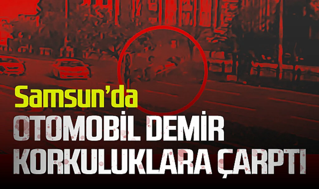 Samsun'da Otomobil Demir Korkuluklara Çarptı: 2 Yaralı