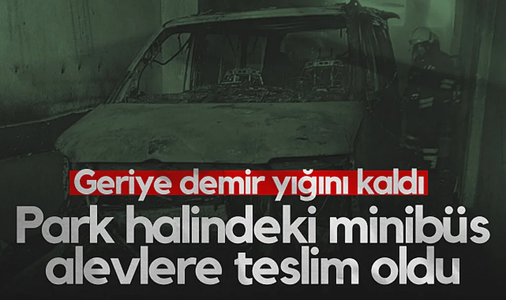 Samsun’da Park Halindeki Minibüs Alevlere Teslim Oldu