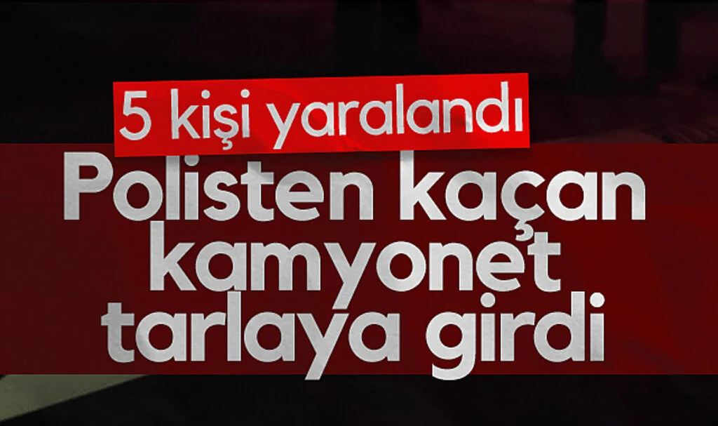 Samsun'da polisten kaçarken tarlaya girdi kamyonetteki 5 kişi yaralandı
