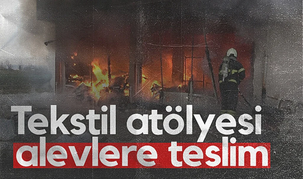 Samsun'da tekstil atölyesi alevlere teslim oldu
