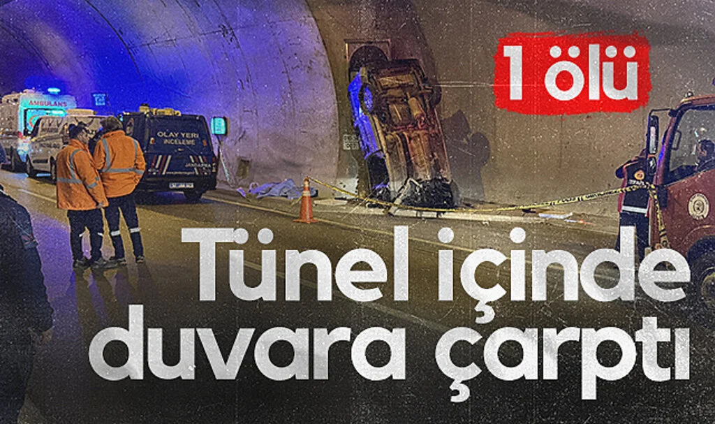 Tünel içinde duvara çarpan kamyonetin sürücüsü öldü