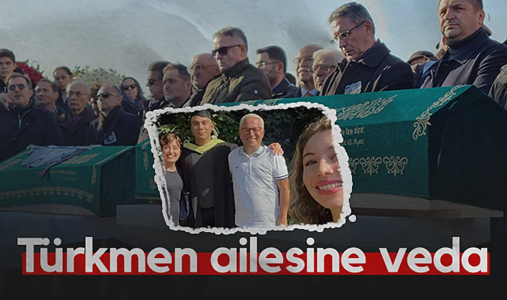 Bolu'daki otel yangınında hayatını kaybeden Türkmen ailesine veda