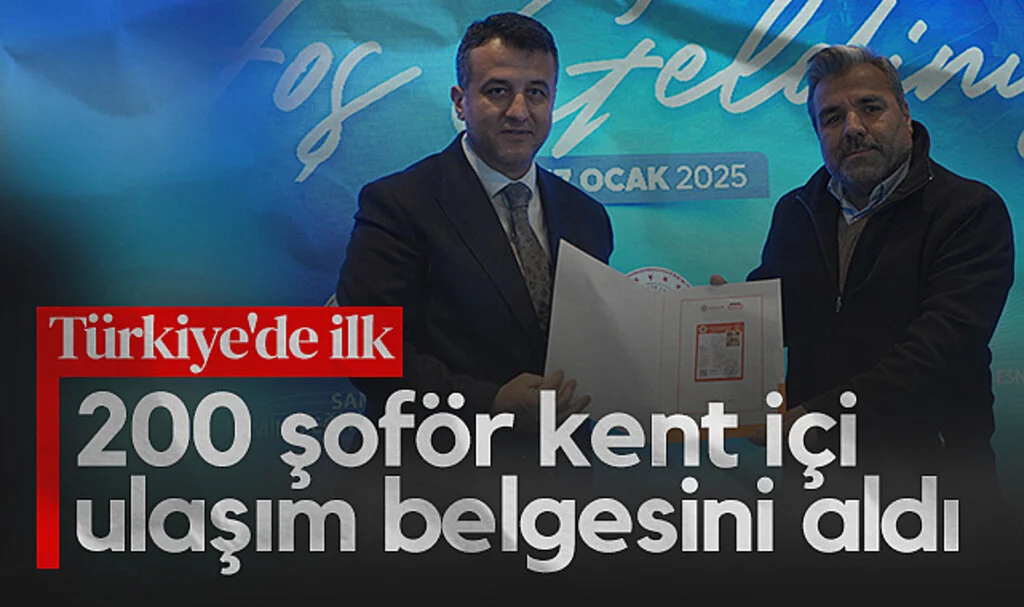 Samsun'da 200 Şoför Kent İçi Ulaşım Belgesini Aldı, Hedef 10 Bin Kişi