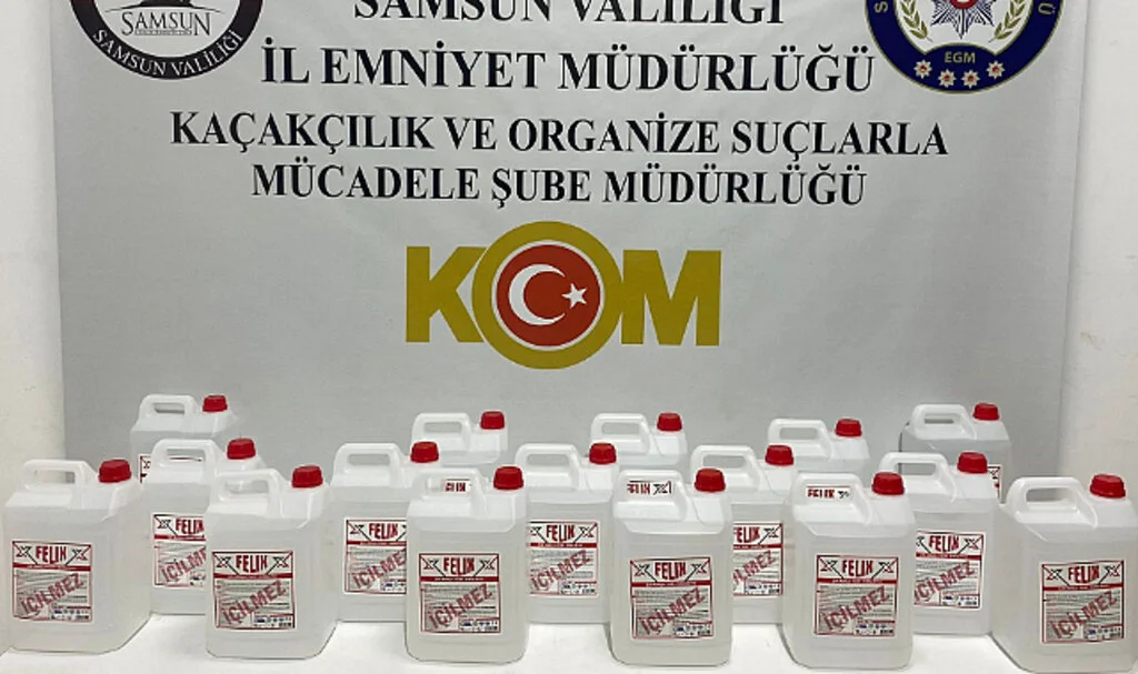 Samsun'da 80 Litre Kaçak Alkol Ele Geçirildi