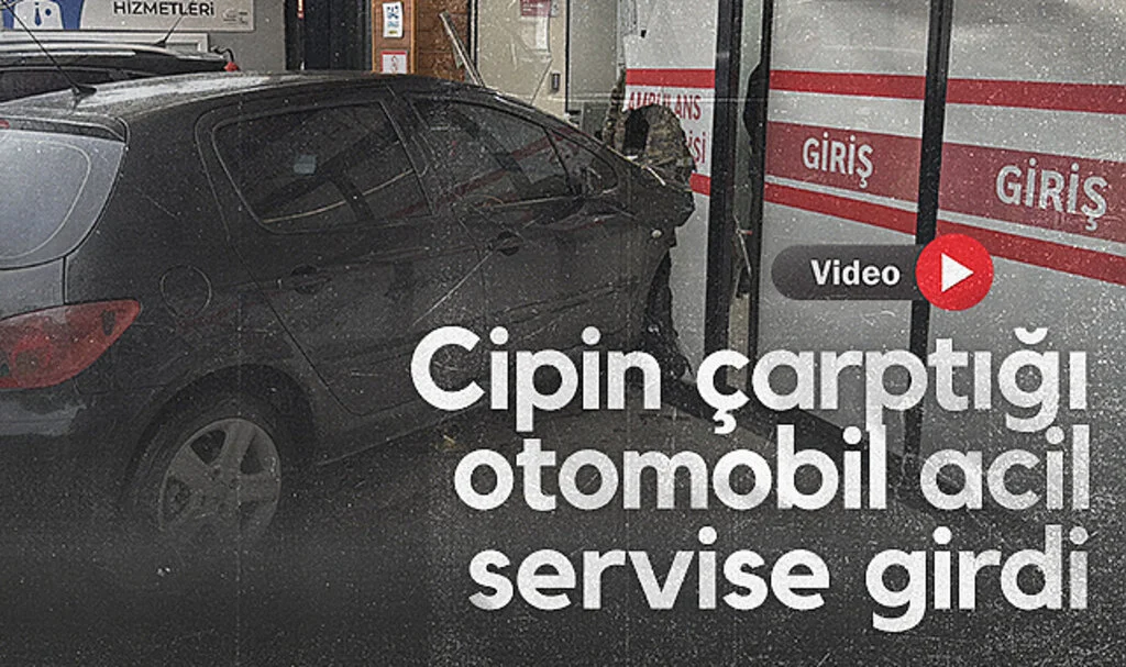 Samsun'da cipin çarptığı otomobil acil servise girdi