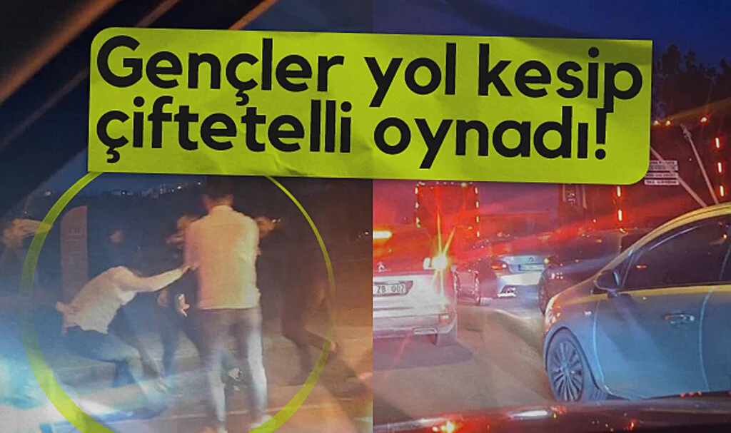 Samsun'da gençler yol kesip çiftetelli oynadı!
