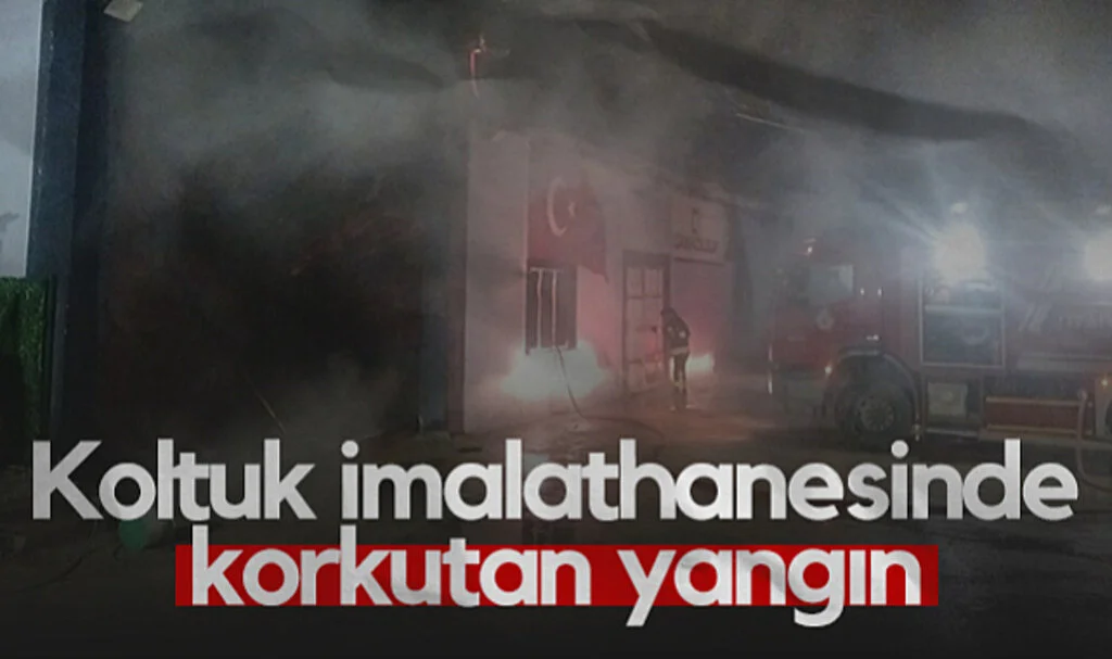 Samsun'da Koltuk İmalathanesinde Korkutan Yangın