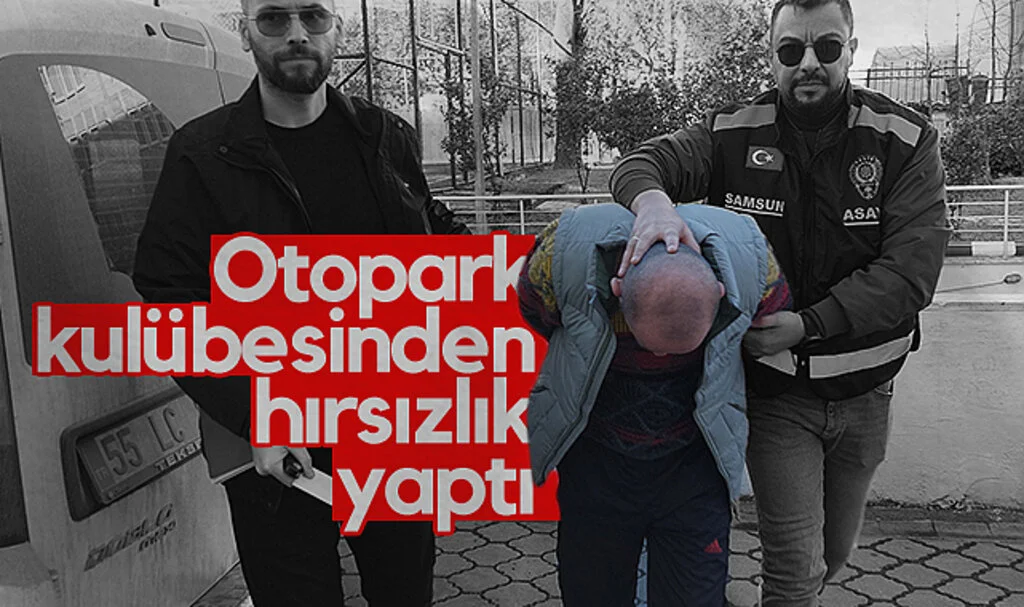 Samsun'da otopark kulübesinden hırsızlık yapan şahıs yakalandı