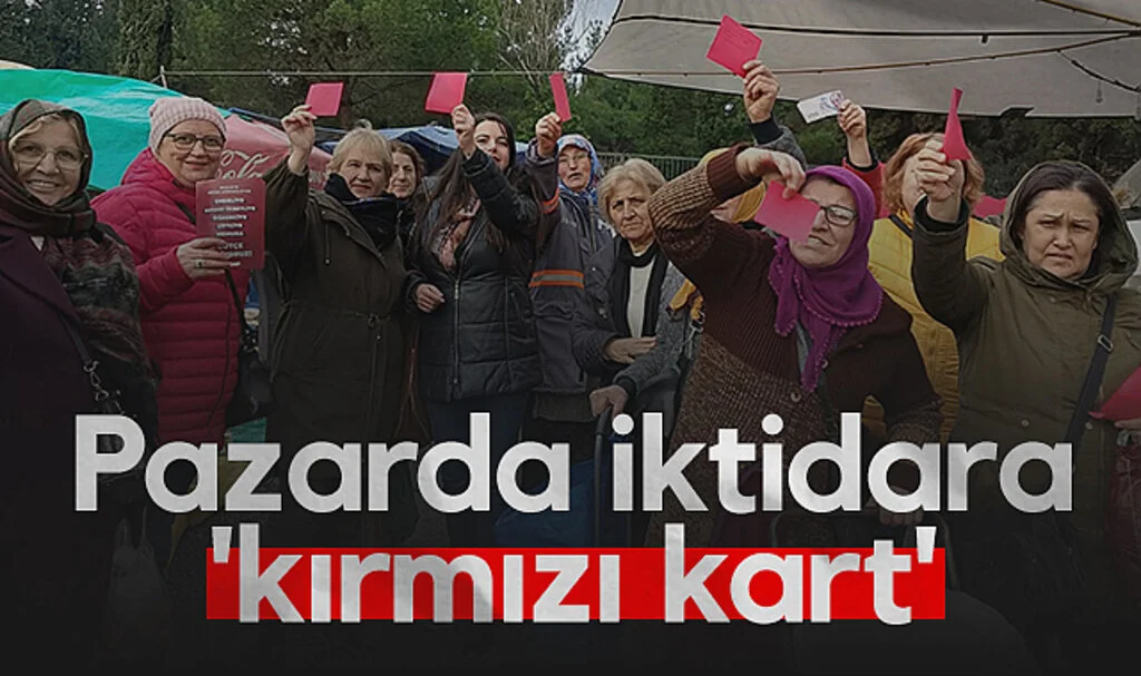 Samsun'da pazarda iktidara 'kırmızı kart'