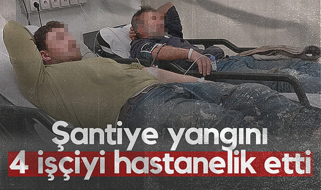 Samsun'da şantiyede çıkan yangın 4 işçiyi hastanelik etti