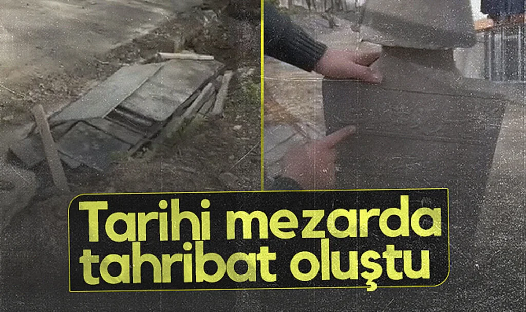 Samsun'da tarihi mezarda tahribat oluştu