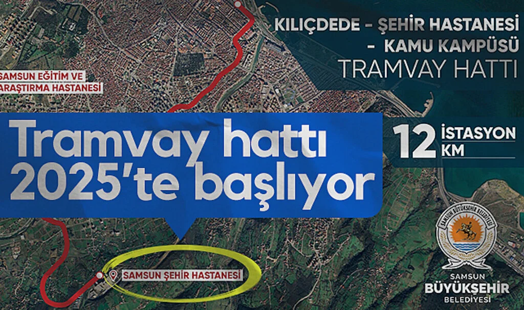 Samsun Şehir Hastanesi Tramvay Hattı 2025'te Başlıyor