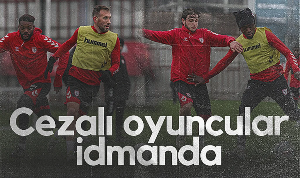 Samsunspor'da cezalı oyuncular idmanda