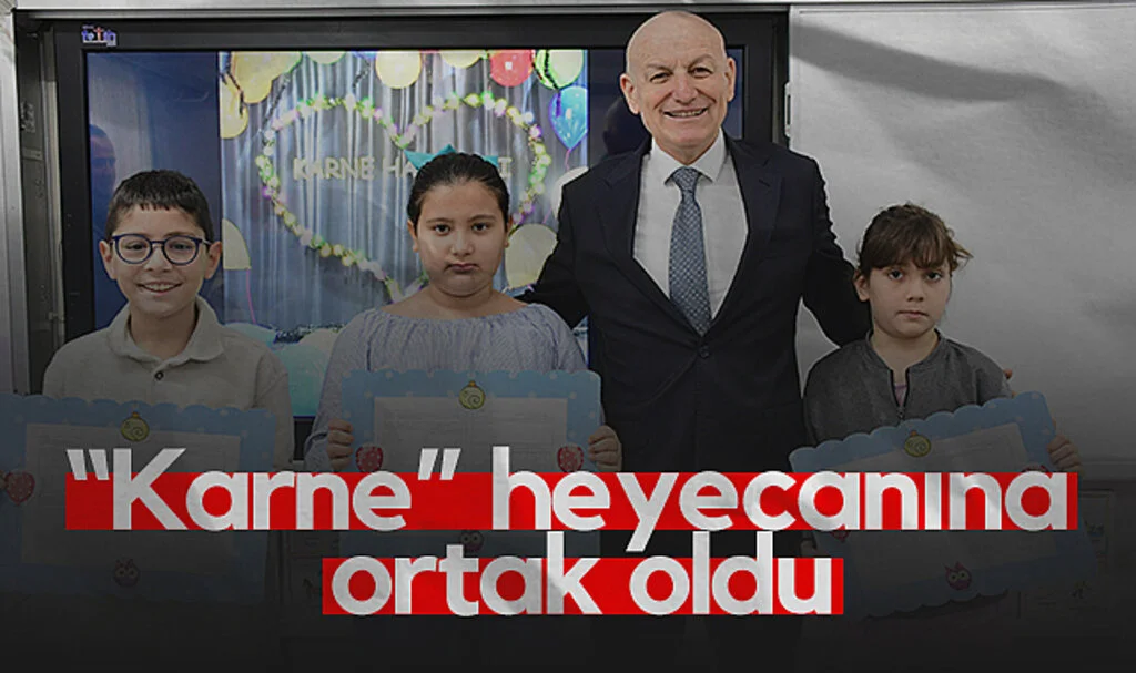 Terme Belediye Başkanı Şenol Kul, öğrencilerin karne heyecanına ortak oldu