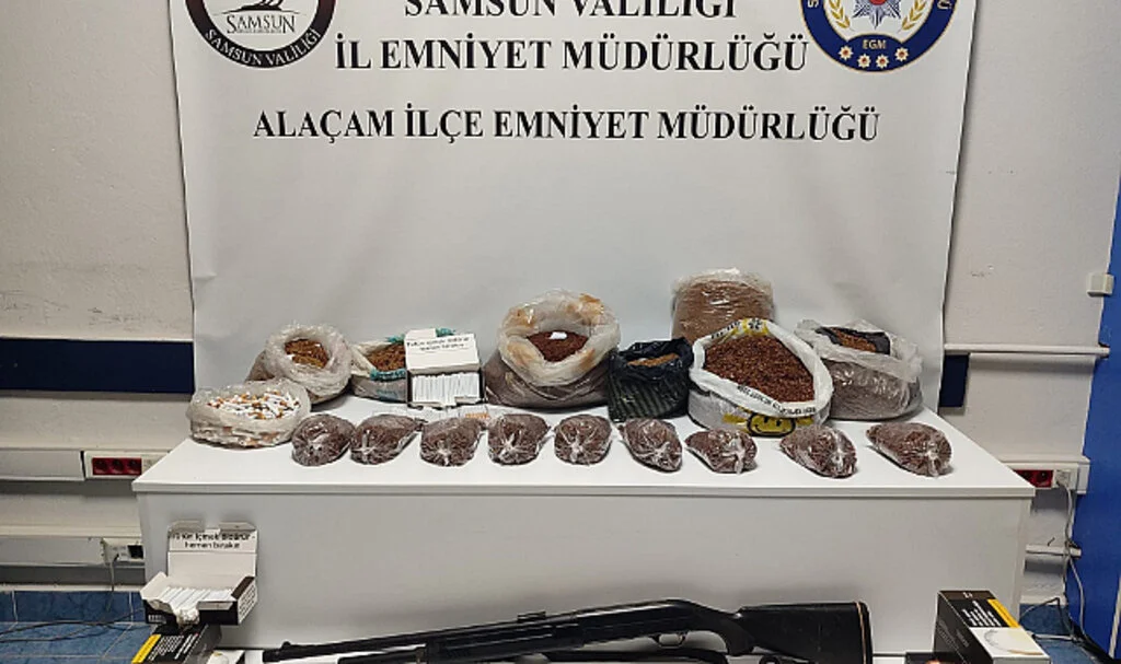 Alaçam’da Kaçak Tütün ve Silah Operasyonu!