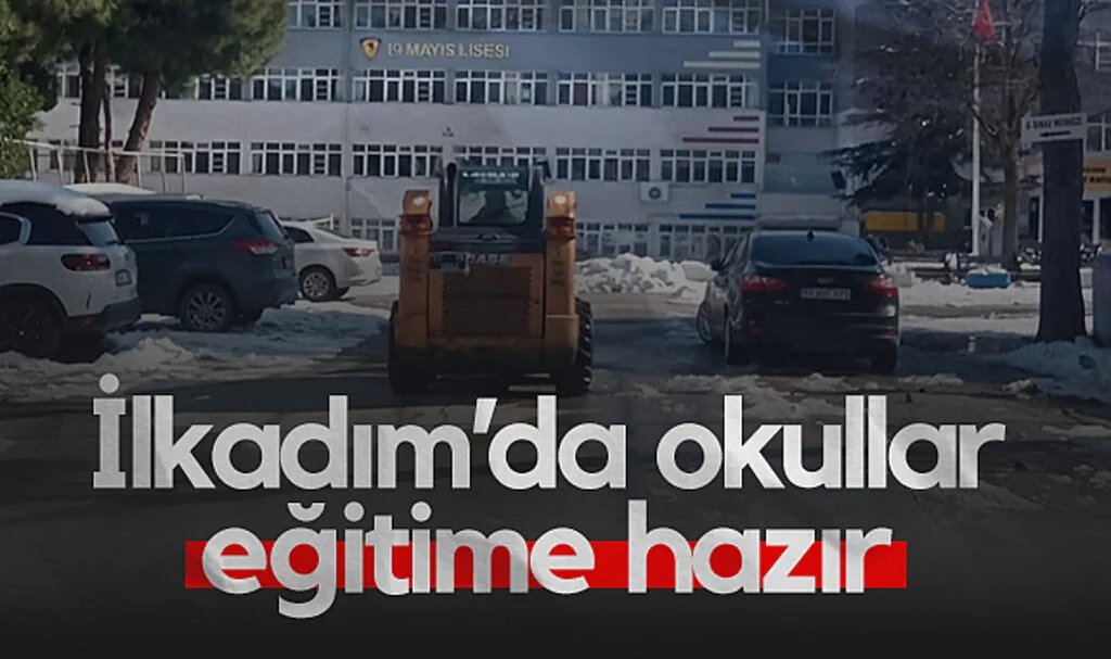 İlkadım Belediyesi, Okul Bahçelerinde Kar ve Buz Temizliği Yaptı
