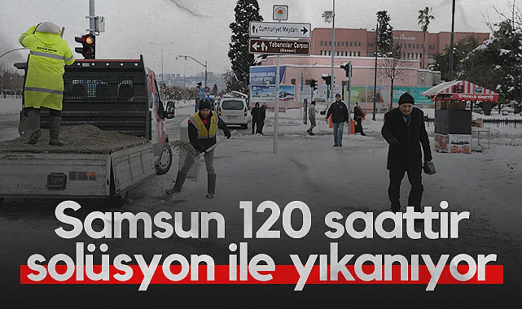 Samsun 120 saattir solüsyon ile yıkanıyor