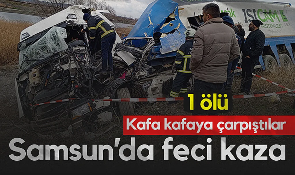 Samsun'da iki tır kafa kafaya çarpıştı
