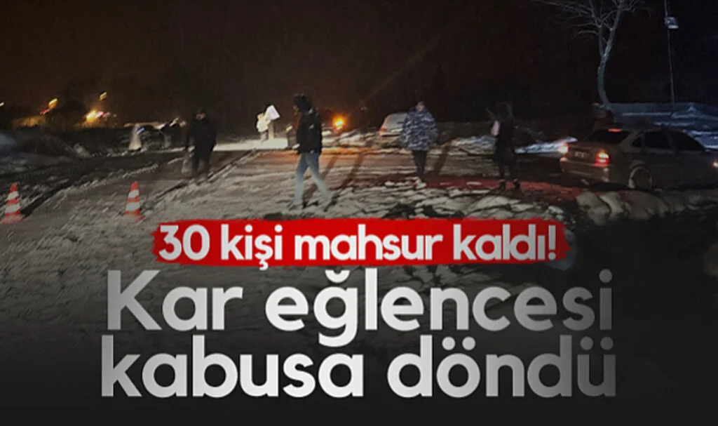 Samsun'da Kar Eğlencesi Kabusa Döndü! 30 Kişi Mahsur Kaldı...