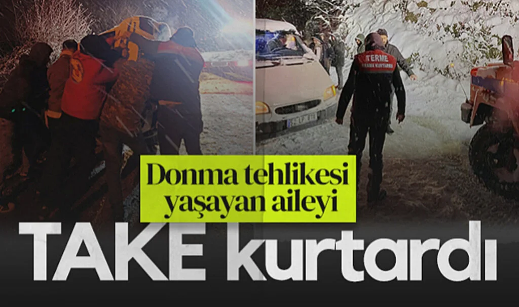 Samsun'da Kar Esaretinde Mahsur Kalanlara TAKE Yardım Eli Uzattı