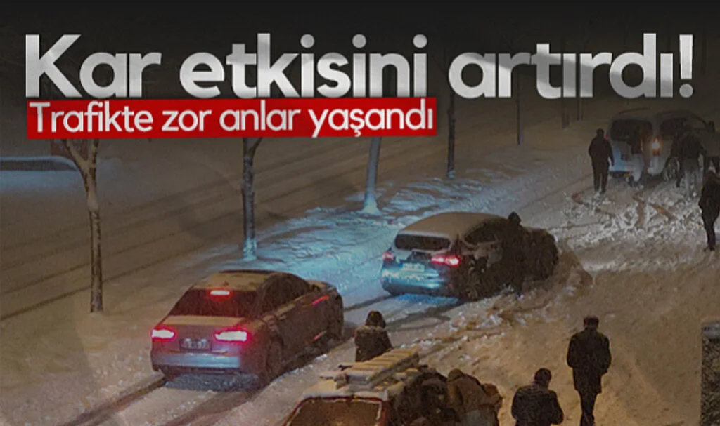 Samsun’da Kar Etkisini Artırdı! Trafikte Zor Anlar Yaşandı...