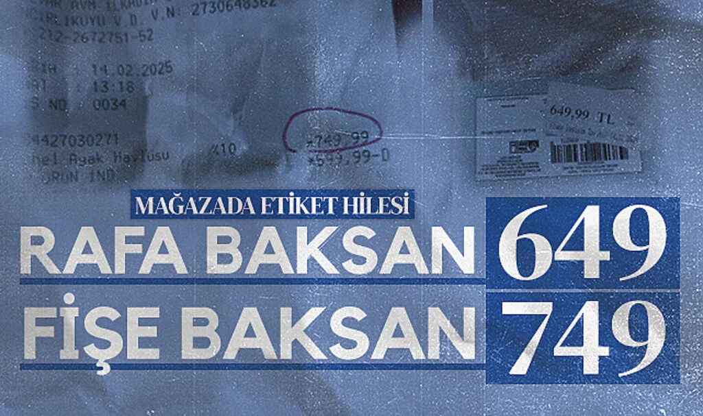 Samsun'da mağazada etiket oyunu: Rafa baksan 649 fişe baksan 749