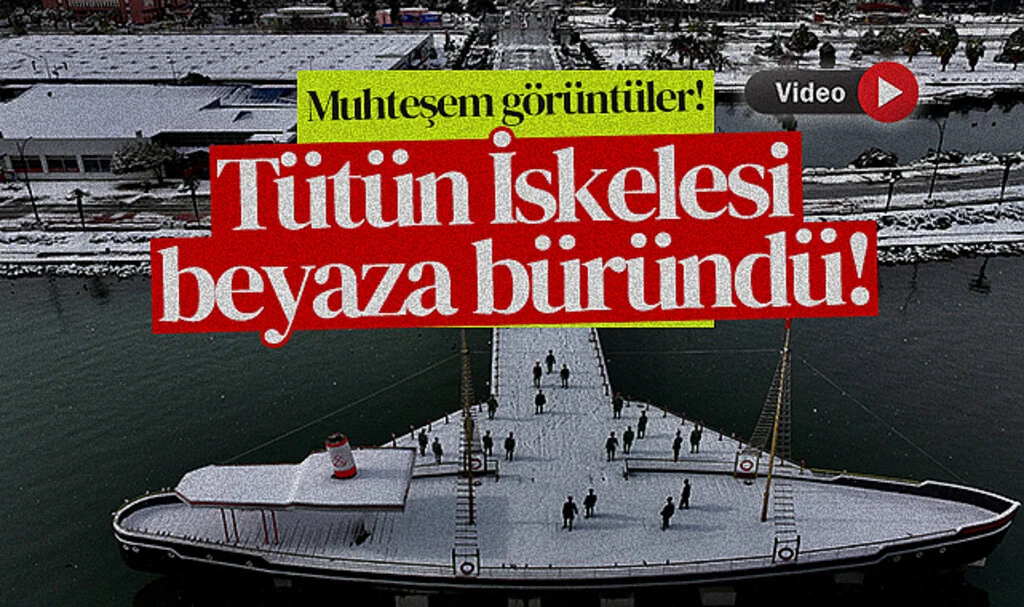Samsun'un simgelerinden Tütün İskelesi beyaza büründü