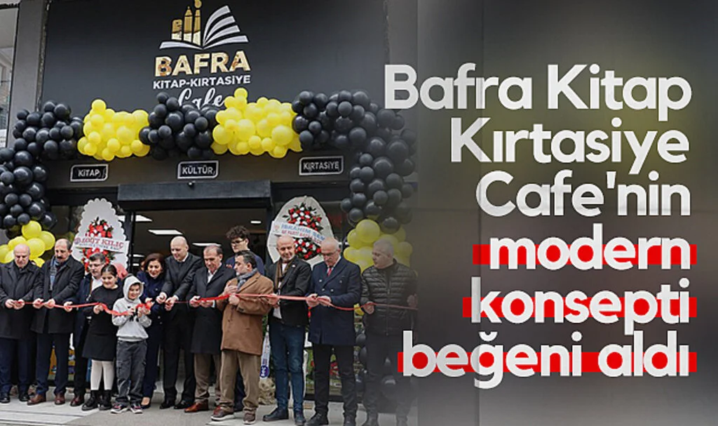 Bafra Kitap Kırtasiye Cafe'nin modern konsepti beğeni aldı
