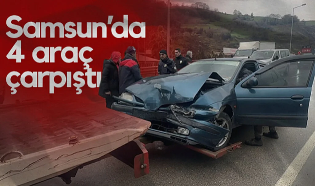 Samsun'da 4 Araç Çarpıştı: 2 Yaralı