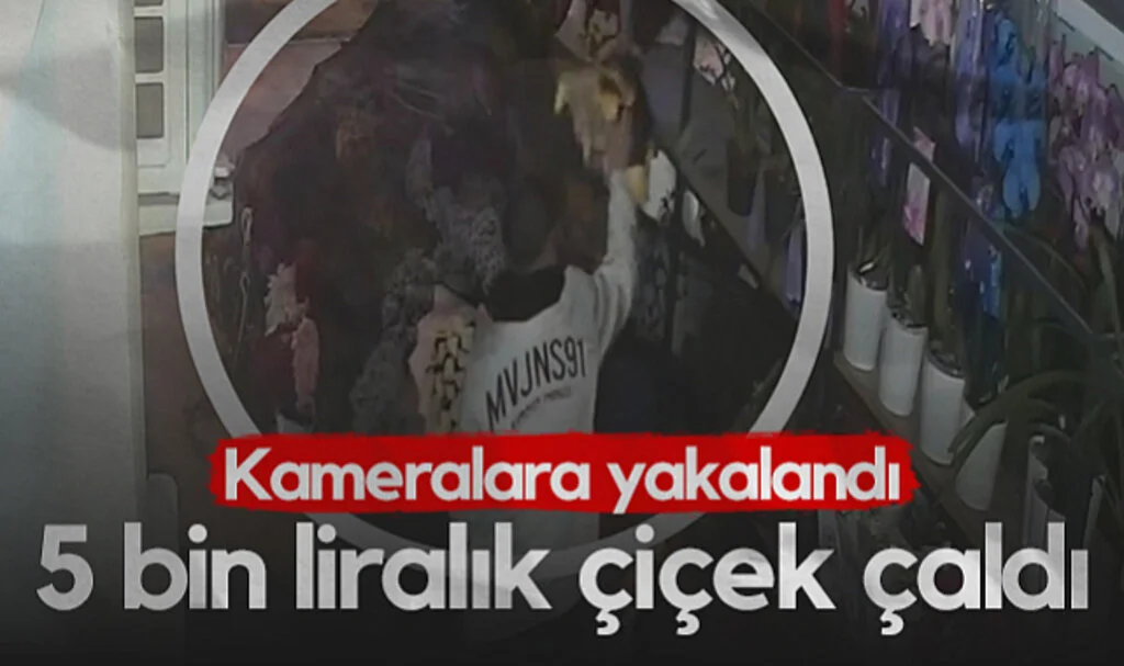 Samsun'da Çiçekçiden 5 Bin Liralık Hırsızlık Kamerada