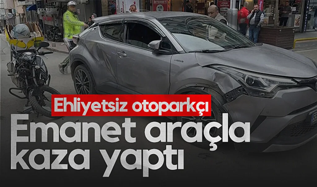 Samsun'da Ehliyetsiz Otoparkçı Emanet Araçla Kaza Yaptı