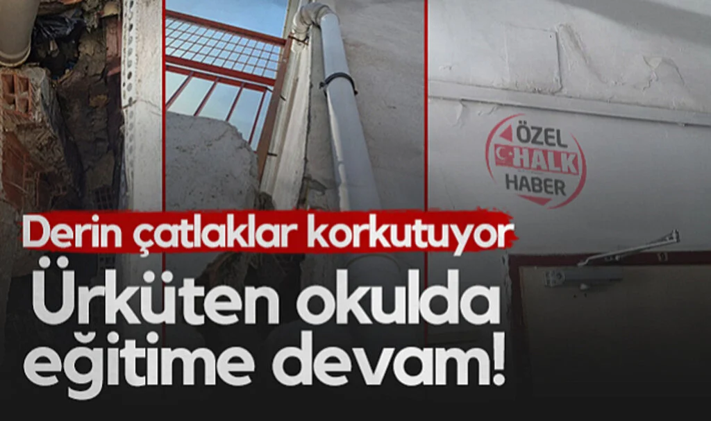 Samsun'da Ürküten Okulda Eğitime Devam! Derin Çatlaklar Korkutuyor...