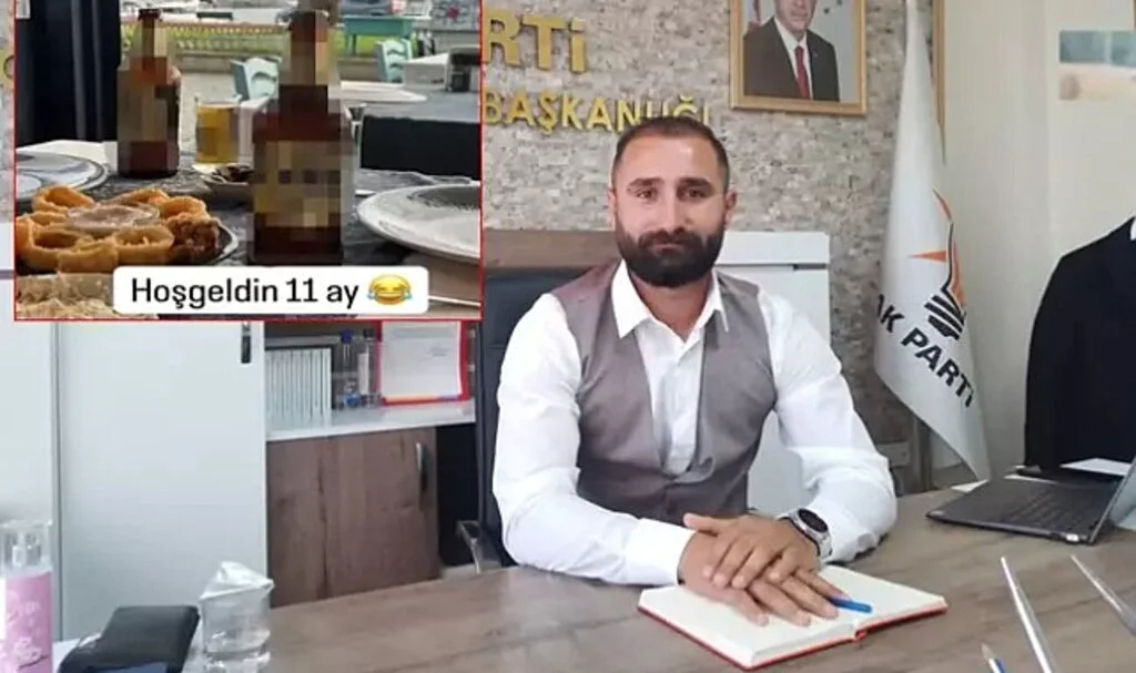 AK Partili Başkandan İçkili Paylaşım