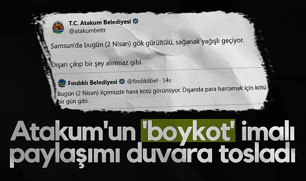 Atakum Belediyesi'nin Boykot İmalı Paylaşımı Duvara Tosladı