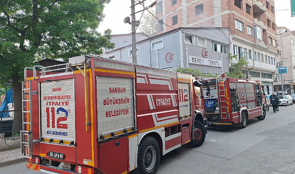 Bafra’da Tekstil Atölyesinde Yangın Paniği