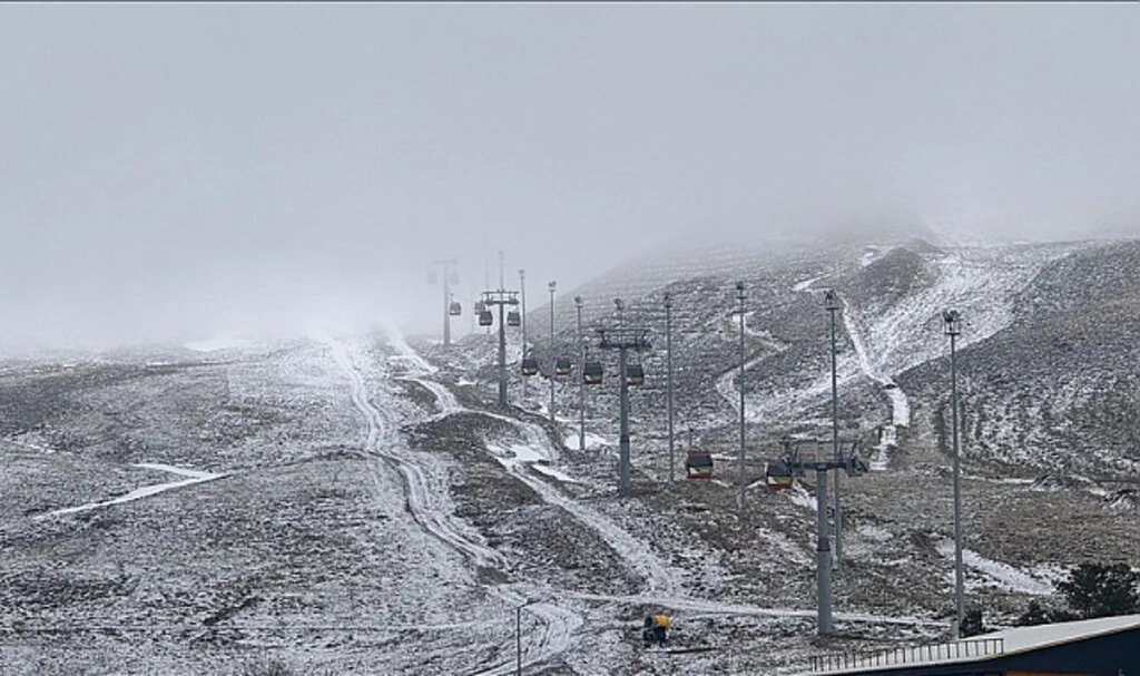Erciyes’e Nisan Ayında Kar Yağdı