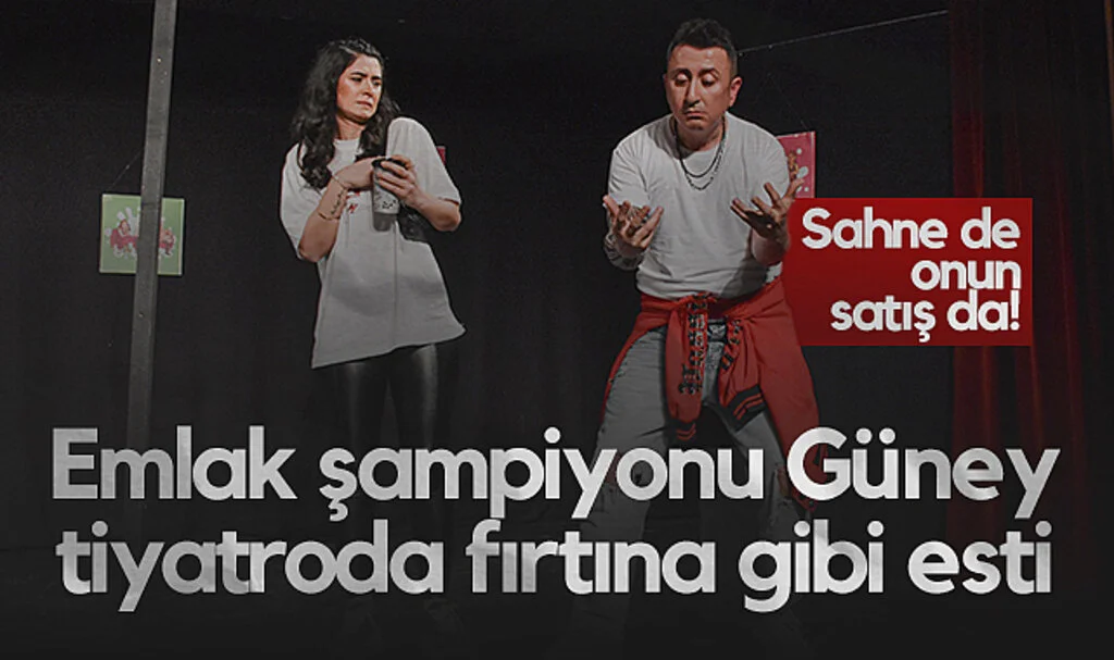 Sahne de Onun, Satış da! Emlak Şampiyonu Ufuk Murat Güney Tiyatroda Fırtına Gibi Esti