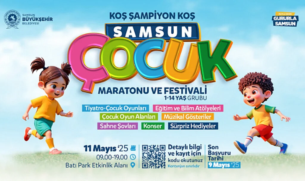 Samsun'da Çocuklara Özel Maraton ve Festival Heyecanı Başlıyor