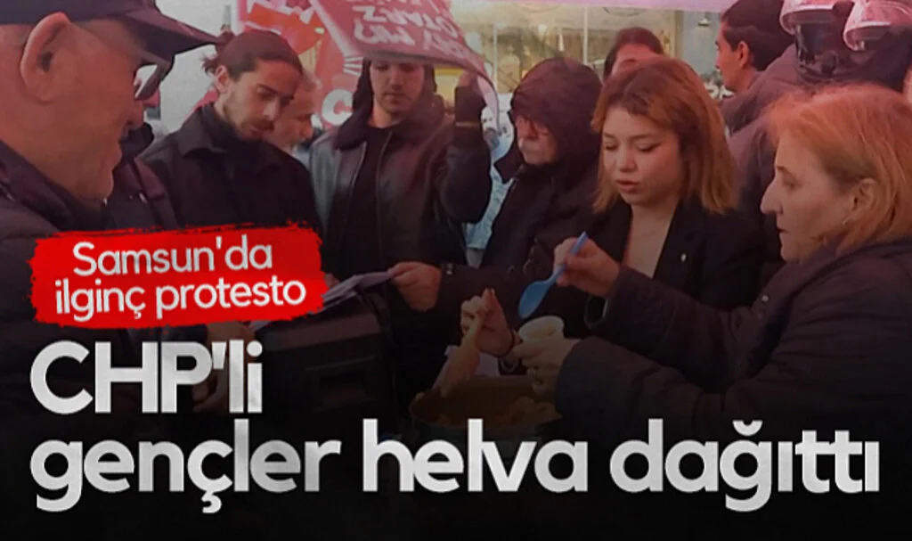 Samsun'da İlginç Protesto! CHP'li Gençler Helva Dağıttı