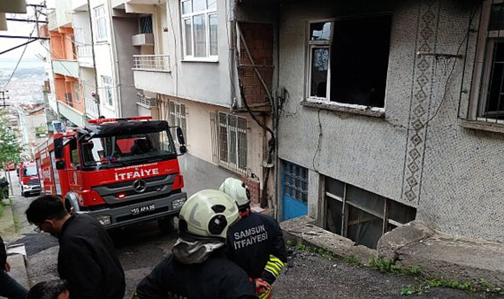 Samsun’da Korkutan Ev Yangını