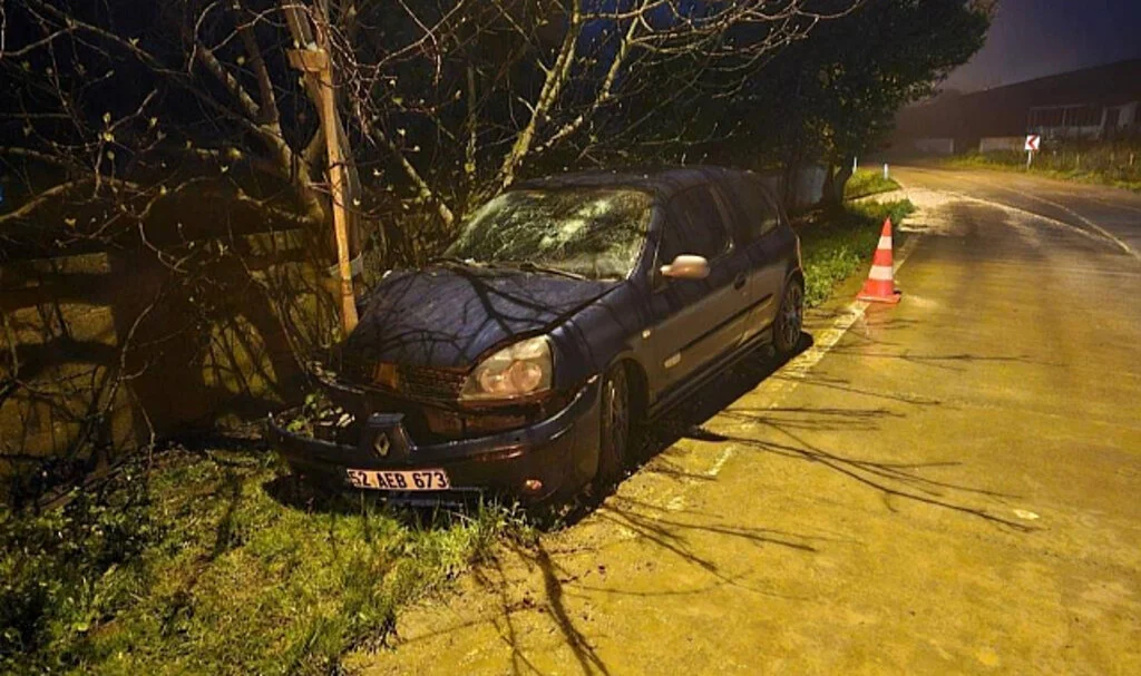 Samsun’da Otomobil Direğe Çarptı: 3 Kişi Yaralandı