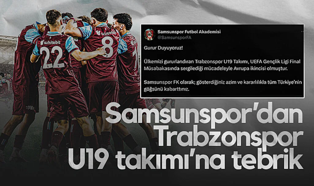 Samsunspor'dan Trabzonspor U19 Takımı'na Tebrik