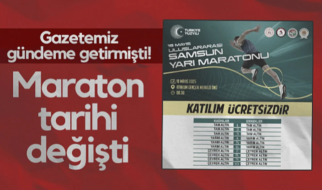 Gazetemiz Gündeme Getirmişti! Samsun'da 19 Mayıs Yarı Maratonu Tarihi Değişti