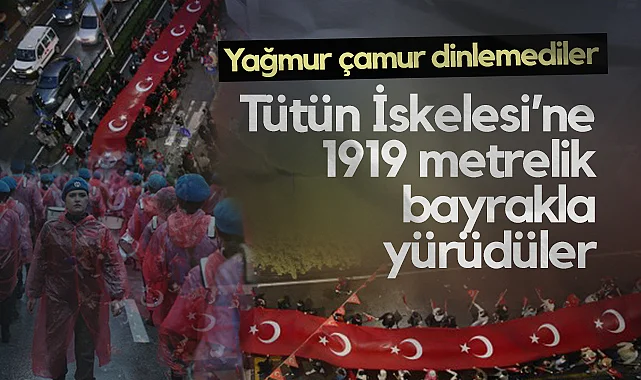Samsun’da 1919 Metrelik Türk Bayrağıyla Fener Alayı: Yağmura Rağmen Coşkulu Yürüyüş