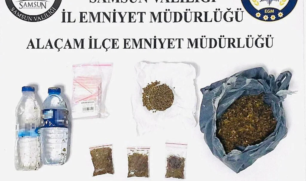 Samsun'da Bir Kişi Pet Şişede Sıvı Bonzaiyle Yakalandı
